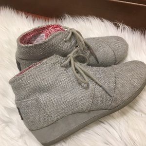 Toms Sparkling Girls Ankle Wedge Boots Y2,5